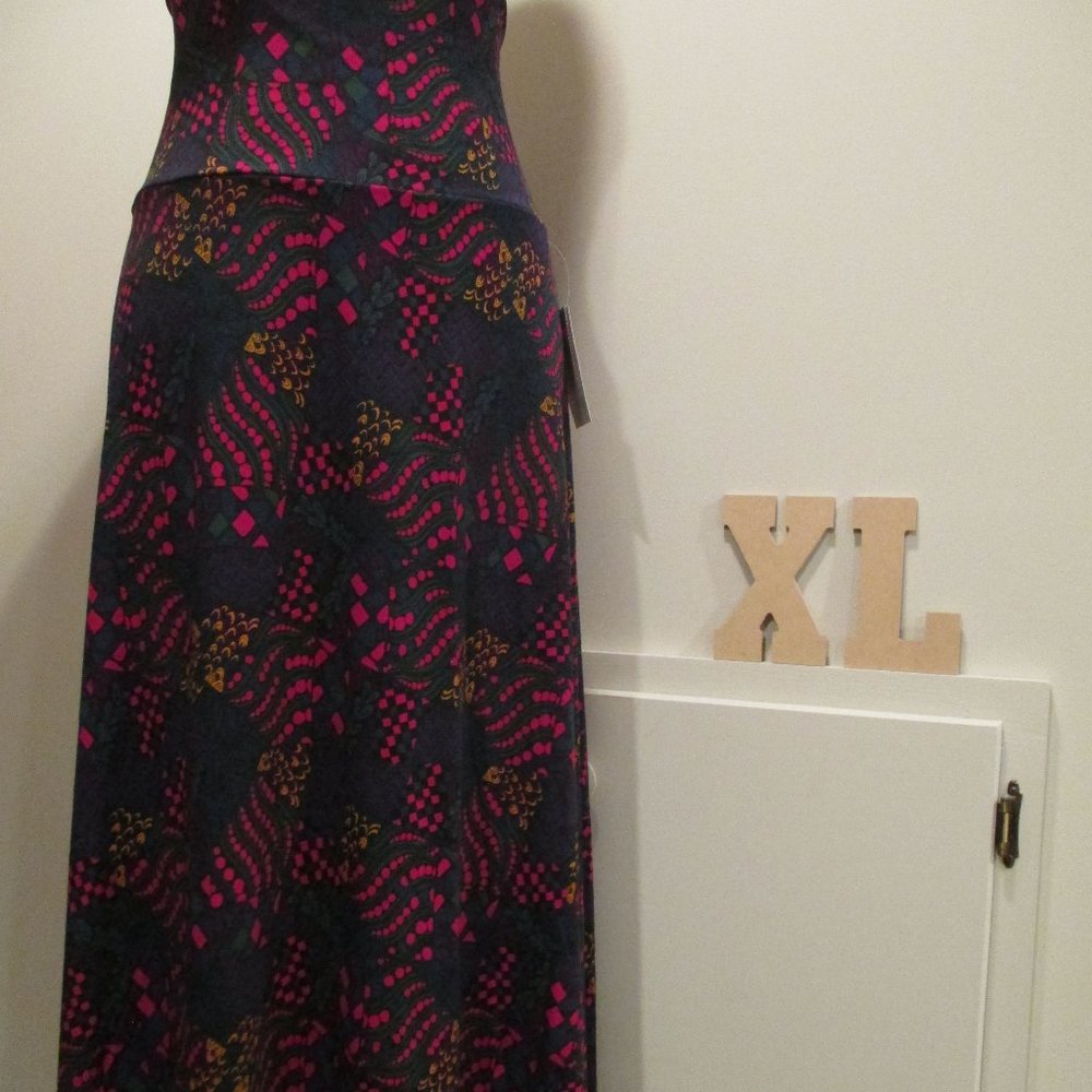 NWT LuLaRoe Maxi skirt, XL, whimsical geometric pattern
